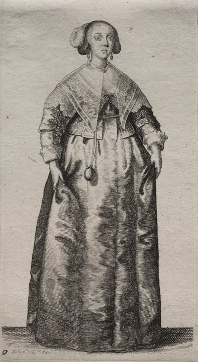 Engelska kvinnors flera vanor, från adeln till landets kvinnor..., 1640. av Wenceslaus Hollar