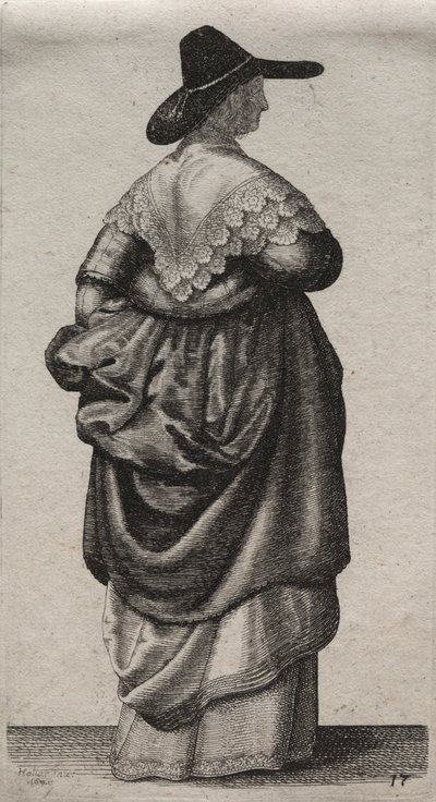 Engelska kvinnors flera vanor, från adeln till landets kvinnor..., 1640. av Wenceslaus Hollar