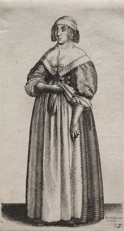 Engelska kvinnors flera vanor, från adeln till landets kvinnor..., 1640. av Wenceslaus Hollar