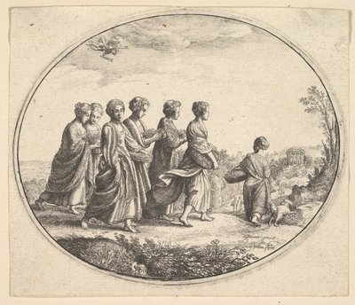 Döttrarna till Aglaura Mercury och Herse, ca. 1646. av Wenceslaus Hollar