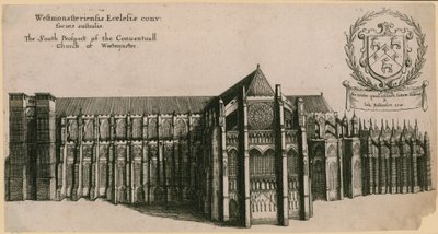 Den södra utsikten av Conventual Church of Westminster, London av Wenceslaus Hollar