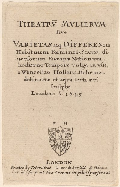 Theatre of Women: Titelsida, 1643. av Wenceslaus Hollar