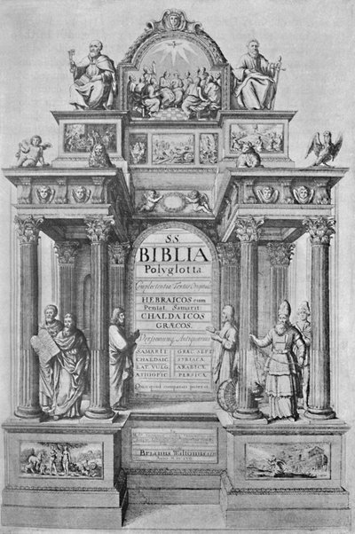 Titelsida till Waltons Polyglot Bible, 1657, 1904 av Wenceslaus Hollar