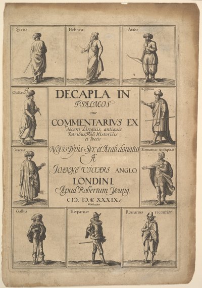 Titelsida: Decapla i Psalmos, 1639. av Wenceslaus Hollar