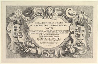 Titel på inträdet i Hemissem, 1625-77. av Wenceslaus Hollar