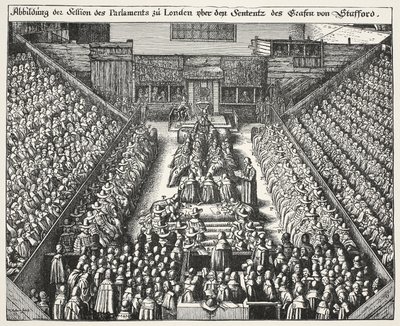 Rättegången i Strafford, 22 mars 1641 av Wenceslaus Hollar
