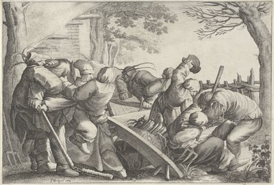 Stridande bönder av Wenceslaus Hollar