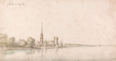 Utsikt över Eltville vid Rhen av Wenceslaus Hollar