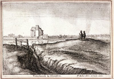Utsikt över området runt New River Head, Finsbury, London, 1665 av Wenceslaus Hollar