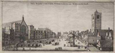 Utsikt över London: New Palace Yard med Westminster Hall och Clock House, 1647. av Wenceslaus Hollar