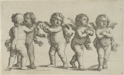 Fem keruber Paedopaegnion (serietitel) av Wenceslaus Hollar