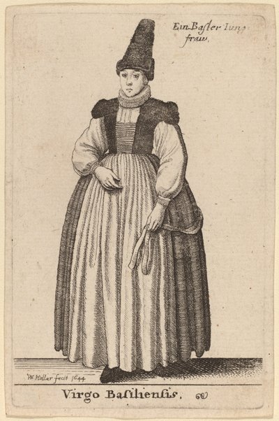 Jungfru av Basel av Wenceslaus Hollar