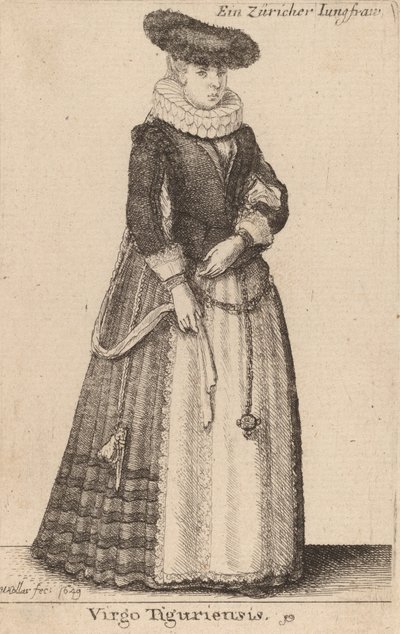 Jungfrun Tiguriensis, 1649. av Wenceslaus Hollar