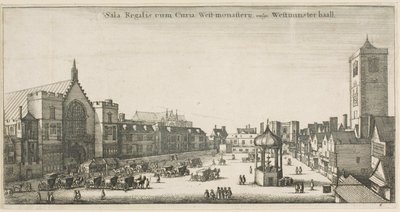 Westminster Hall (New Palace Yard and the Clock House) av Wenceslaus Hollar