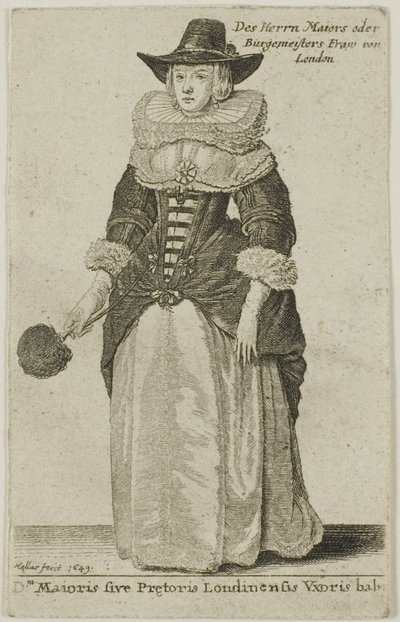 Hustru till borgmästaren i London av Wenceslaus Hollar
