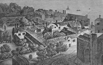 Winchester House, Southwark, omkring 1649, från tornet St. Saviours, c1812, 1912 av Wenceslaus Hollar