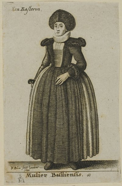 Kvinna från Basel av Wenceslaus Hollar