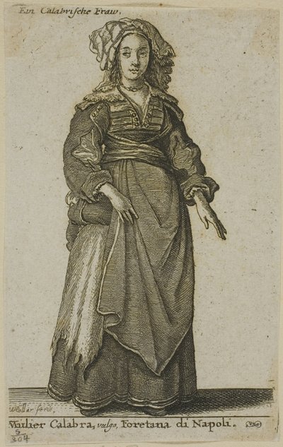 Kvinna från Kalabrien av Wenceslaus Hollar