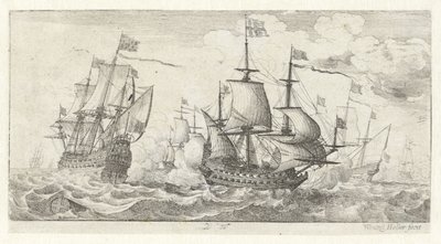 sjöslag Seascapes (serietitel) av Wenceslaus Hollar