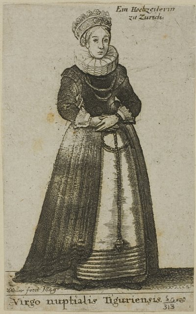 Zürich kvinna i bröllopsklänning av Wenceslaus Hollar