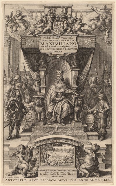 Titelsida till "Universums filosofi" av Wenceslaus Hollar after Abraham van Diepenbeeck