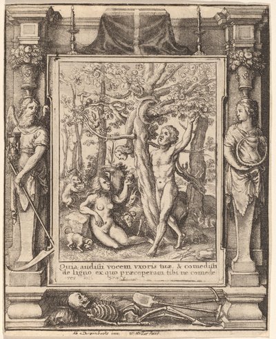 Edens trädgård av Wenceslaus Hollar after Hans Holbein the Younger after Abraham van Diepenbeeck