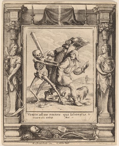Gårdfarihandlare av Wenceslaus Hollar after Hans Holbein the Younger after Abraham van Diepenbeeck