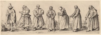 Män och kvinnliga tiggare av Wenceslaus Hollar after Jacques Callot