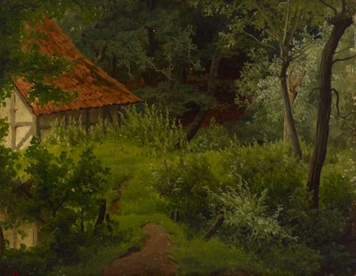 Bondgård i skogen, studie av Werner Holmberg
