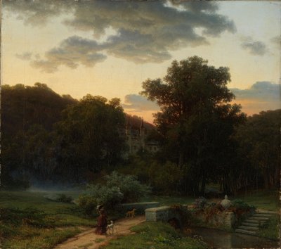 Tysk slottspark vid solnedgången av Werner Holmberg