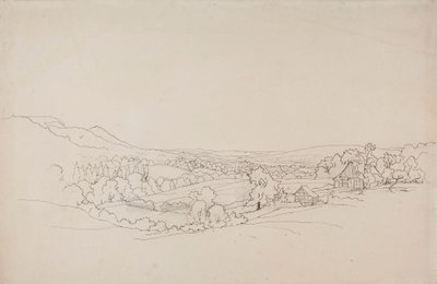 Böljande landskap med gallerhus av Werner Holmberg