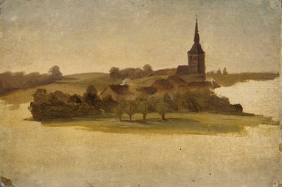Utsikt mot Erkrath kyrka, studie av Werner Holmberg
