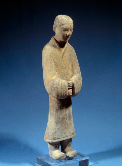 Kinesisk konst: Lady som ger erbjudanden; begravningsterrakotta från Han-tiden (antik). Paris, Musee Cernuschi av Western Han Dynasty Chinese School