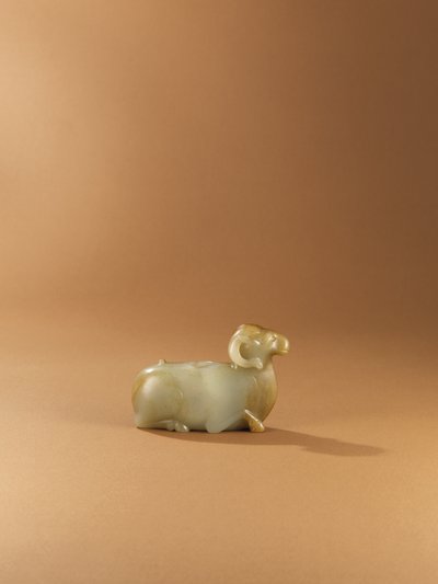 Ramformad vattenkruka (celadon jade) av Western Han Dynasty Chinese School