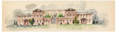 Hearst School for Girls: The Elevation of the Main Building av Whitney Warren Jr.