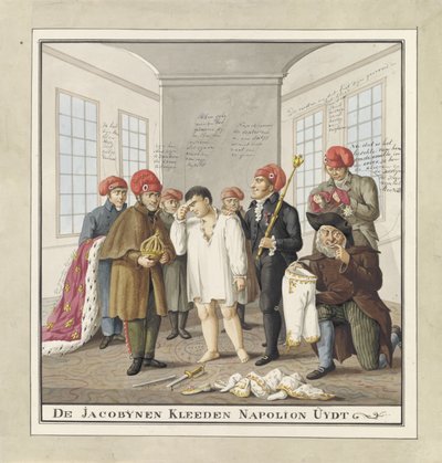Napoleon klädd av jakobinerna, 1815 Jakobinerna kläder Napolion Uijdt (titel på objektet) av Wijnand Esser