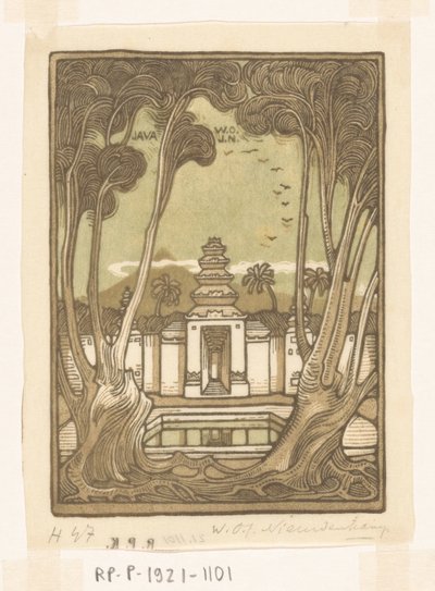 Kyrkogården i Jogyakarta på Java Holy Cemetery, Java (originaltitel) av Wijnand Otto Jan Nieuwenkamp (signed by artist)