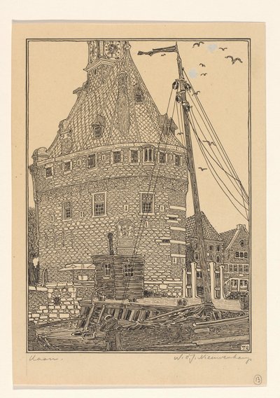 Huvudtorn i Hoorn av Wijnand Otto Jan Nieuwenkamp (signed by artist)