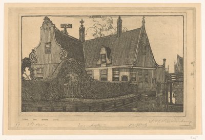 Trähus på vattnet i Zaandijk Hus i Zaandijk (originaltitel) av Wijnand Otto Jan Nieuwenkamp (signed by artist)