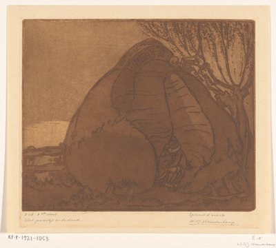 Make och kvinna spionerade av döden Paret och döden (original titel) av Wijnand Otto Jan Nieuwenkamp (signed by artist)