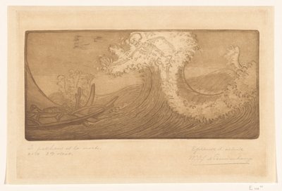 Fiskare till sjöss och i döden The Traveller and Death (originaltitel) Le Pecheur et la Mort (titel på objekt) av Wijnand Otto Jan Nieuwenkamp (signed by artist)