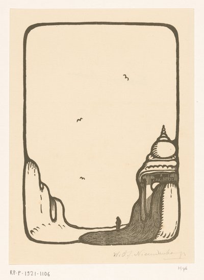 Vägen mot en tempelport i Madurai Temple Gate Madura (originaltitel) av Wijnand Otto Jan Nieuwenkamp (signed by artist)