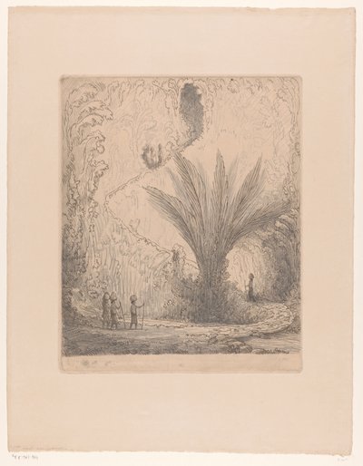 Bevuxen bergssida med kvinnor som bär varor på huvudet In the mountains (originaltitel) av Wijnand Otto Jan Nieuwenkamp