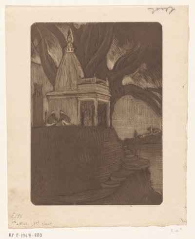 Templet i Benares på natten Sunset, Benares (originaltitel) av Wijnand Otto Jan Nieuwenkamp