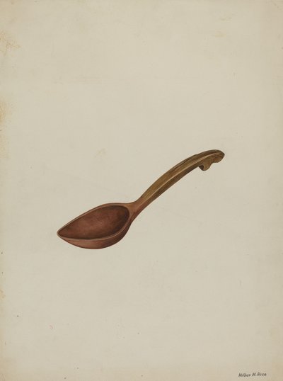 Oval träsked, ca. 1937. av Wilbur M Rice