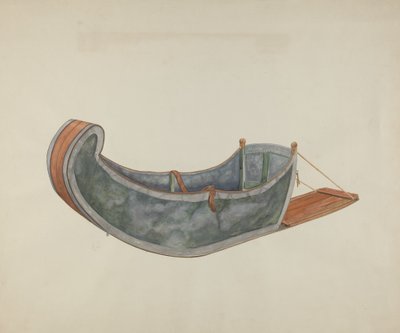 Red River Dog Sled, c. 1938. av Wilbur M Rice