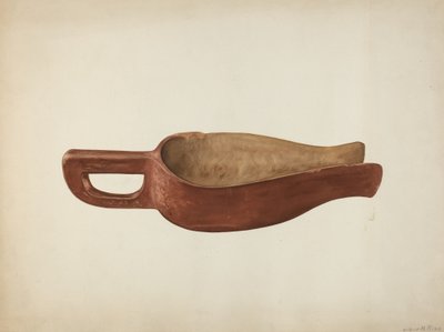 Måltidsskopa av trä, ca. 1941. av Wilbur M Rice