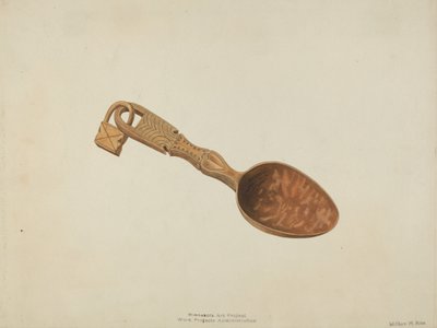 Träsked, ca. 1937. av Wilbur M Rice