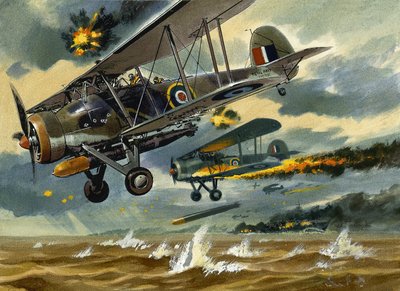 Flygplan under beskjutning av Wilf (20th century) Hardy