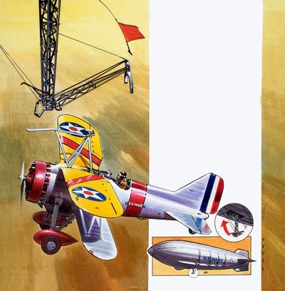 The Skyhook, från "Into the Blue" (gouache på papper) av Wilf (20th century) Hardy